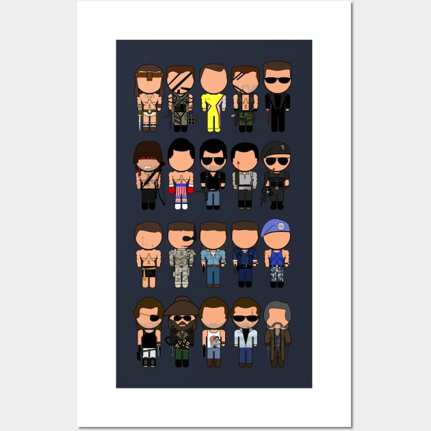 Action Tough Guy Movie Icons - "Vector-Eds" Wall Art by TwistedKoala